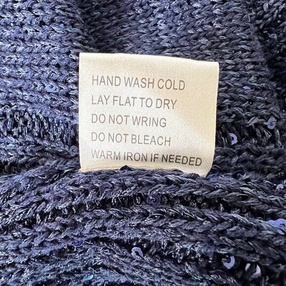 Fontana Womens Lightweight Tunic Sweater M/L Blue All Over Sequins - Picture 6 of 6